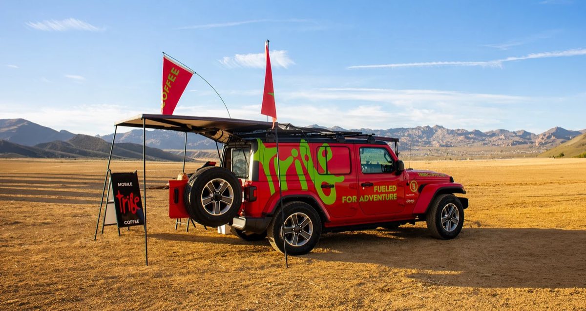 Tribe Coffee mobile bar set up at an outdoor event